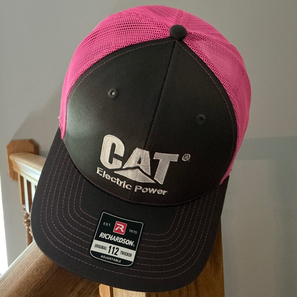 NWT CAT Trucker Hat Pink & Grey